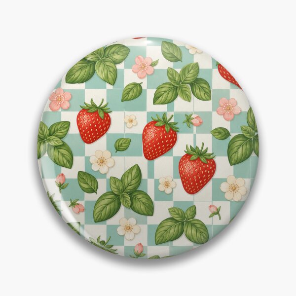 Artikelvorschau, Strawberry Basil Checker Pattern entworfen und verkauft von aihrgdesign.