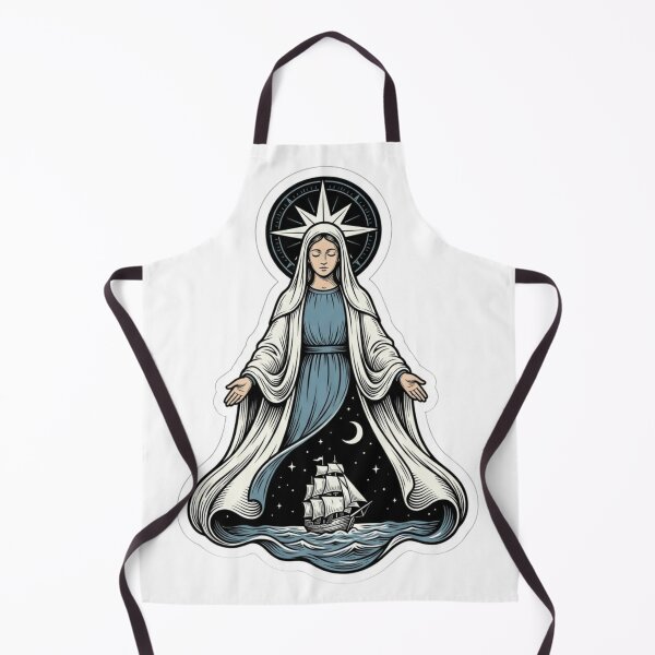 Item preview, Stella Maris Our Lady Star of the Sea Catholic Woodcut designed and sold by raedattia.