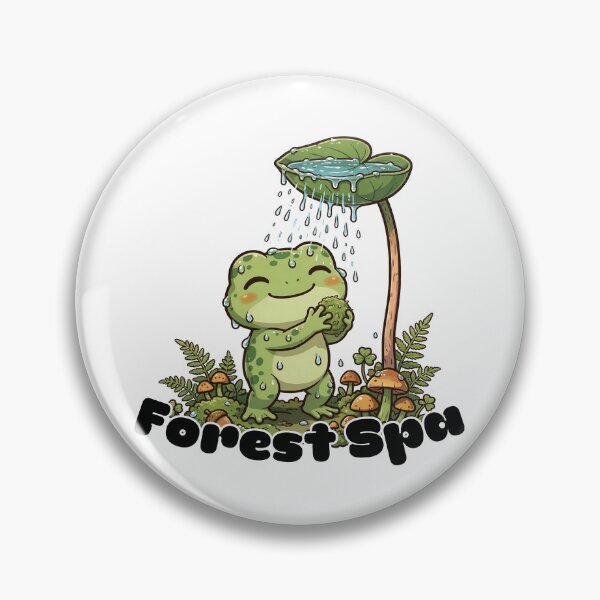 Item preview, Forest Spa Cute Frog Goblincore Mushroom Leaf Shower designed and sold by Neurospicy Trolls.