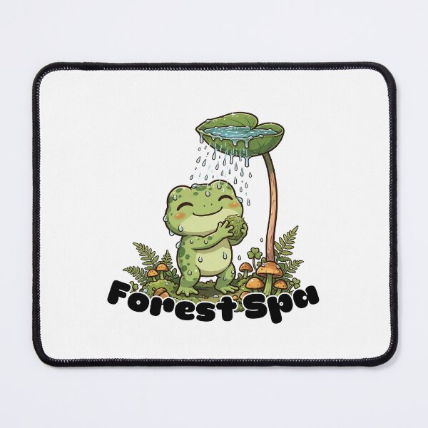 Item preview, Forest Spa Cute Frog Goblincore Mushroom Leaf Shower designed and sold by Neurospicy Trolls.
