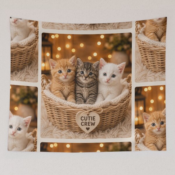 Item preview, Cute Crew Kitten Trio Portrait designed and sold by BagFactoryUK.