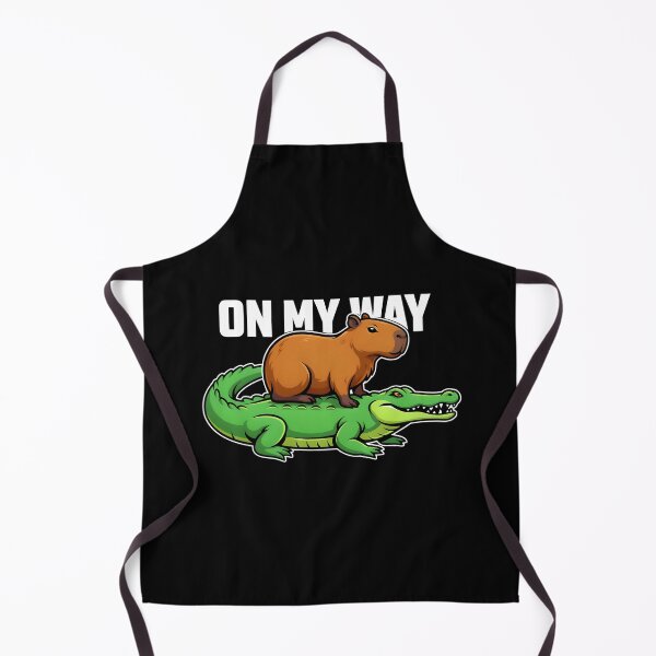 Item preview, Capybara on Alligator "On My Way" Funny Gift designed and sold by MaddyDesignsCo.