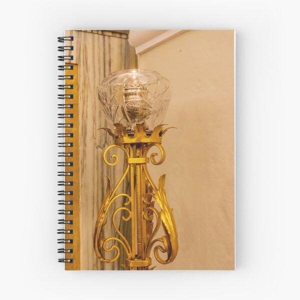 Item preview, Ornate Gold Vintage Lamp With Cut Glass Shade in Elegant Interior Decor Setting designed and sold by Nmallia.