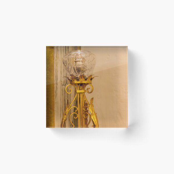 Item preview, Ornate Gold Vintage Lamp With Cut Glass Shade in Elegant Interior Decor Setting designed and sold by Nmallia.
