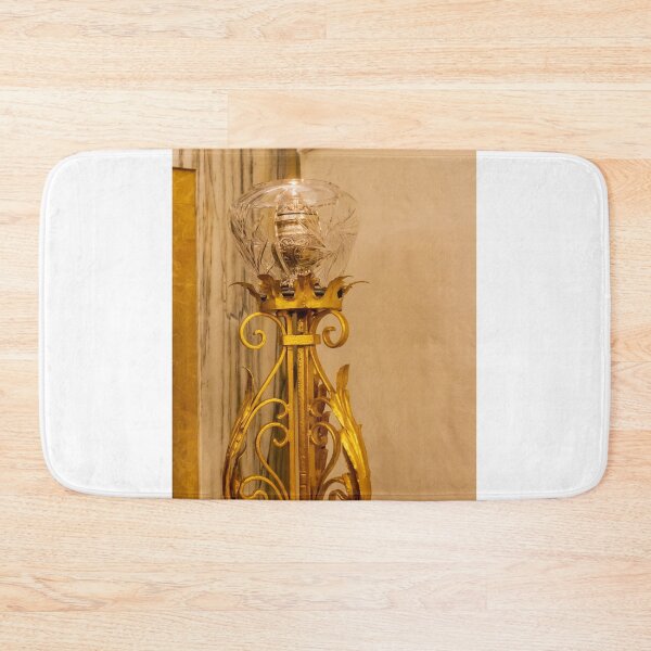 Item preview, Ornate Gold Vintage Lamp With Cut Glass Shade in Elegant Interior Decor Setting designed and sold by Nmallia.