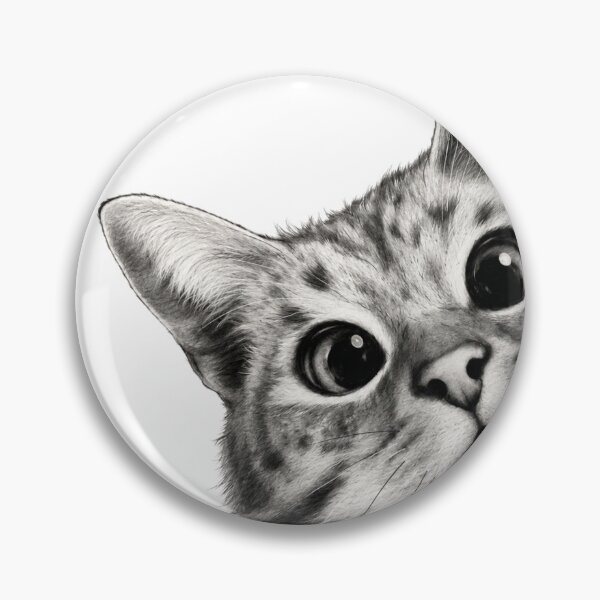 Item preview, Cute Cat Pencil Sketch Wall Art | Minimalist Black and White Cat Portrait | Modern Pet Decor designed and sold by AbstractAuraArt.