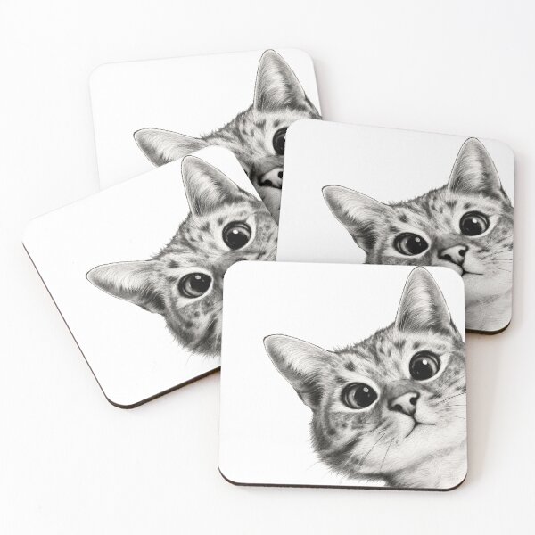 Item preview, Cute Cat Pencil Sketch Wall Art | Minimalist Black and White Cat Portrait | Modern Pet Decor designed and sold by AbstractAuraArt.