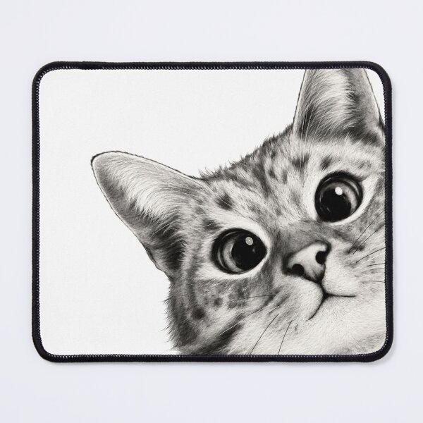 Item preview, Cute Cat Pencil Sketch Wall Art | Minimalist Black and White Cat Portrait | Modern Pet Decor designed and sold by AbstractAuraArt.