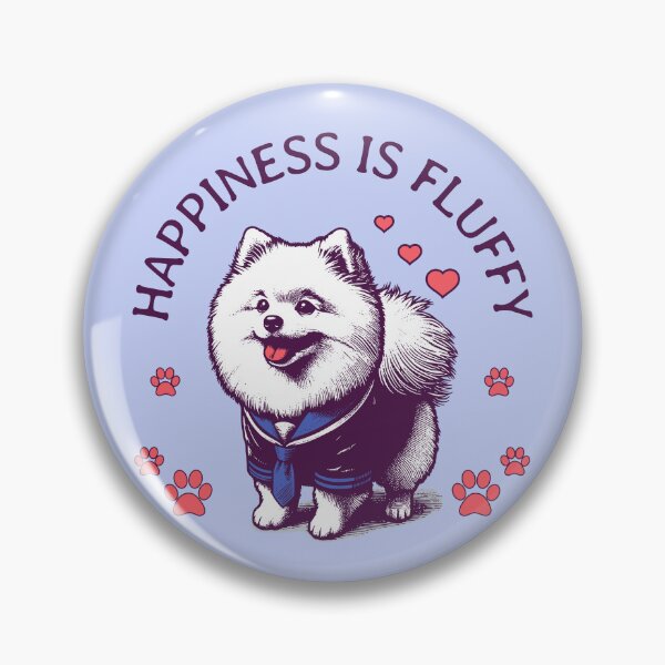 Item preview, Happiness Is Fluffy Cute Pomeranian Dog Lover Funny Puppy Design designed and sold by Sachie's Studio.
