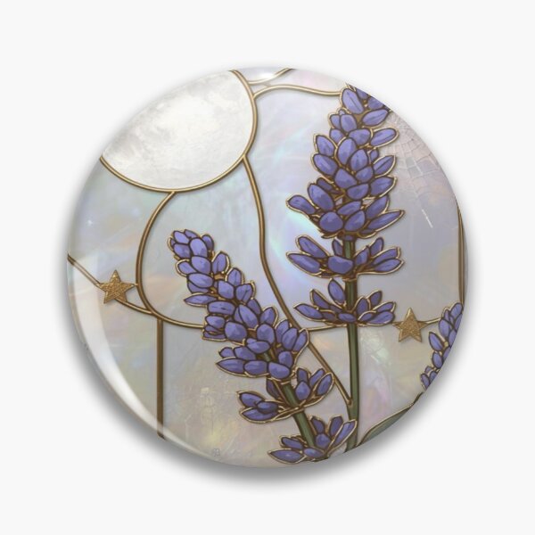 Item preview, Elegant Pearl Lavender Floral Stained Glass designed and sold by BriSher.