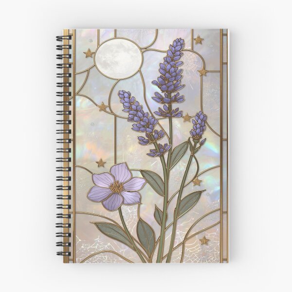 Item preview, Elegant Pearl Lavender Floral Stained Glass designed and sold by BriSher.