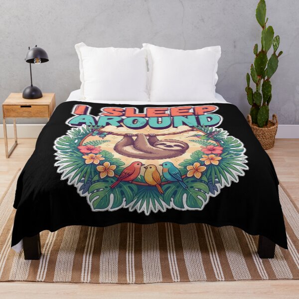 Item preview, I Sleep Around Funny Tropical Animal Design designed and sold by Don't Crack Art.