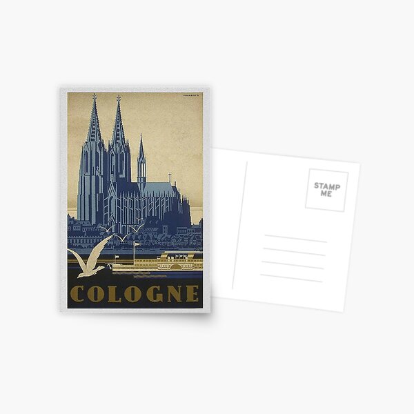 Weinlese-Köln-Reise-Plakat Postkarte