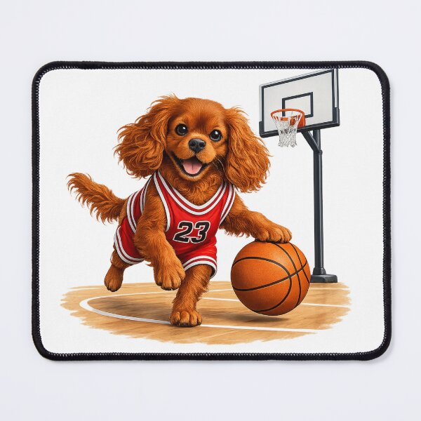 Item preview, Ruby Cavalier Playing Basketball designed and sold by SpottyRainbow.