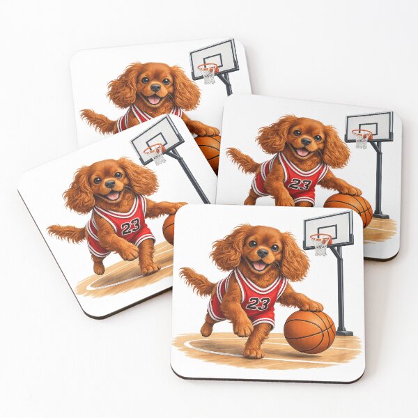 Item preview, Ruby Cavalier Playing Basketball designed and sold by SpottyRainbow.