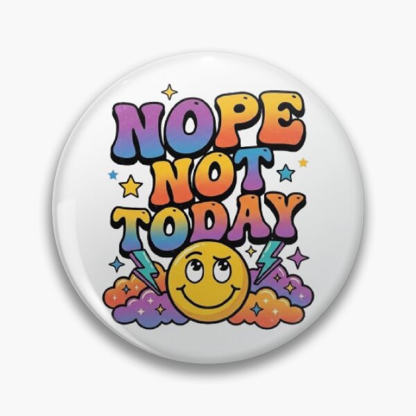 Item preview, Nope. Not Today. Funny Retro Typography T-Shirt | Groovy Smiley Graphic | Colorful Attitude Tee designed and sold by Faisal  Shah.