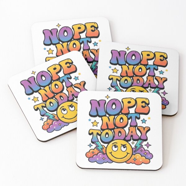 Item preview, Nope. Not Today. Funny Retro Typography T-Shirt | Groovy Smiley Graphic | Colorful Attitude Tee designed and sold by Faisal  Shah.