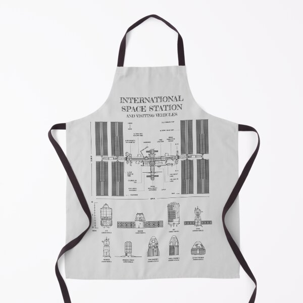 Item preview, International Space Station (ISS) and Visiting Vehicles (White Stencil-No Background) designed and sold by BGALAXY.