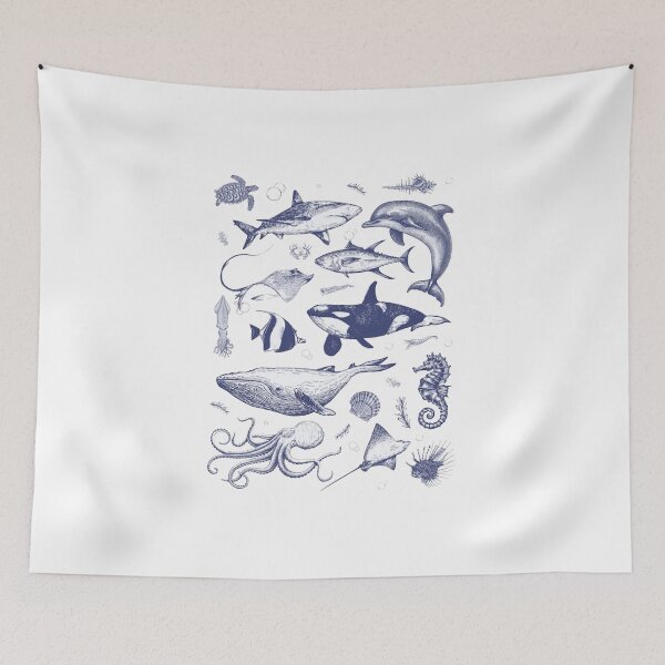 Item preview, Vintage 90s Ocean Animals Retro Tattoo Style designed and sold by Gbriel3.