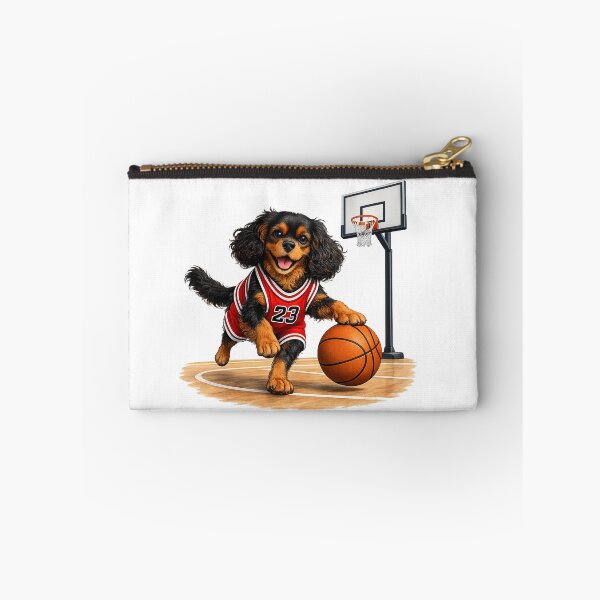 Item preview, Black and Tan Cavalier Playing Basketball designed and sold by SpottyRainbow.