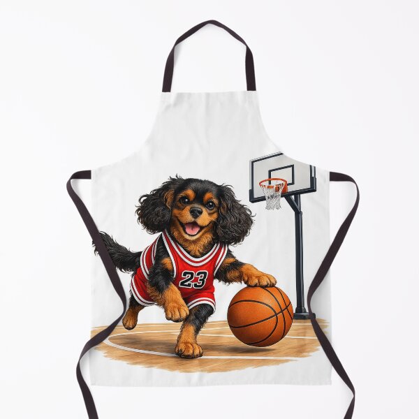 Item preview, Black and Tan Cavalier Playing Basketball designed and sold by SpottyRainbow.