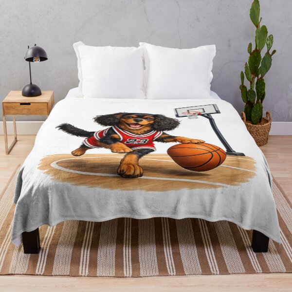 Item preview, Black and Tan Cavalier Playing Basketball designed and sold by SpottyRainbow.