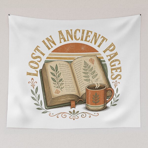 Item preview, Lost Ancient Pages Vintage Coffee Bookstack designed and sold by Coffread.