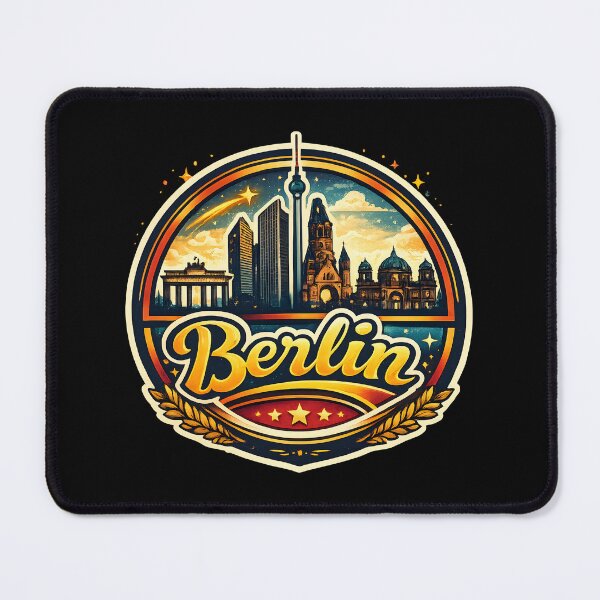 Item preview, Berlin Germany Skyline Retro Vintage Travel Gift designed and sold by DrawHandArt.
