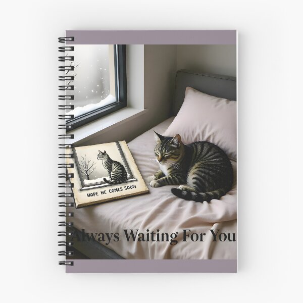 Item preview, Always Waiting For You Pet Remembrance Canvas: Cozy Bedroom Tabby Cat Portrait designed and sold by Creative-RE.