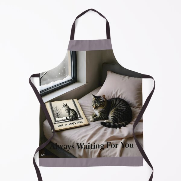 Item preview, Always Waiting For You Pet Remembrance Canvas: Cozy Bedroom Tabby Cat Portrait designed and sold by Creative-RE.