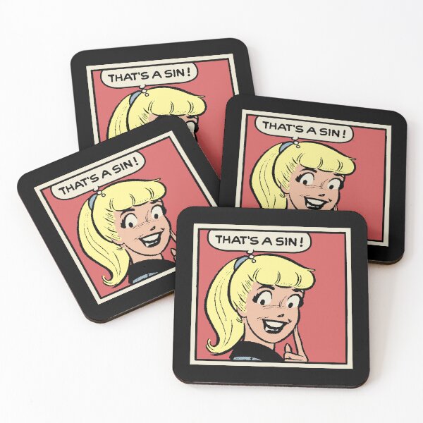 Item preview, That's A Sin Veronica • Cute Blonde Perky Pinup • Comic Pop Art Betty Parody designed and sold by wmxdesign.