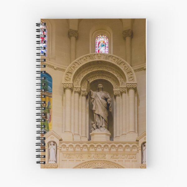 Item preview, Cathedral Interior With Ornate Marble Statue, Stained Glass Windows and Painted Chapel Frescoes designed and sold by Nmallia.