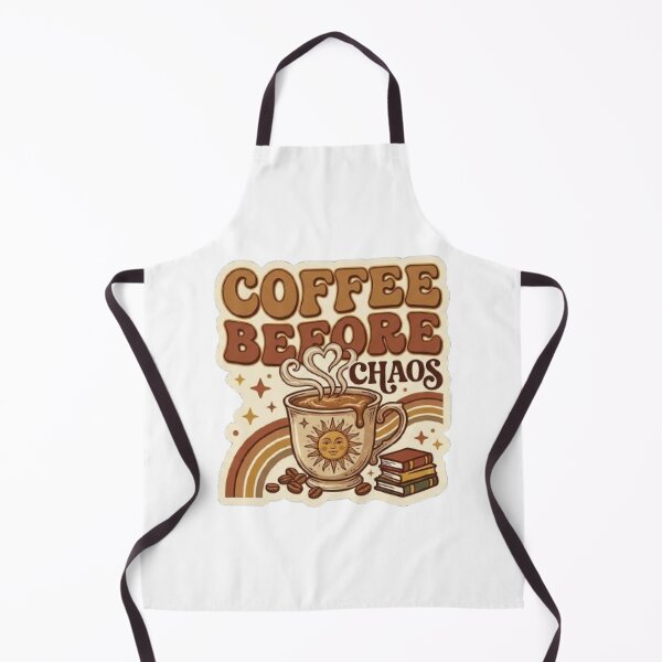 Item preview, Coffee Before Chaos Retro Coffee T-Shirt | Groovy Typography | Cute Caffeine Lover Graphic Tee designed and sold by Faisal Shah.