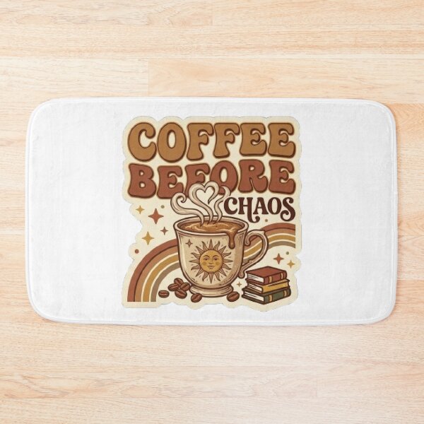 Item preview, Coffee Before Chaos Retro Coffee T-Shirt | Groovy Typography | Cute Caffeine Lover Graphic Tee designed and sold by Faisal  Shah.