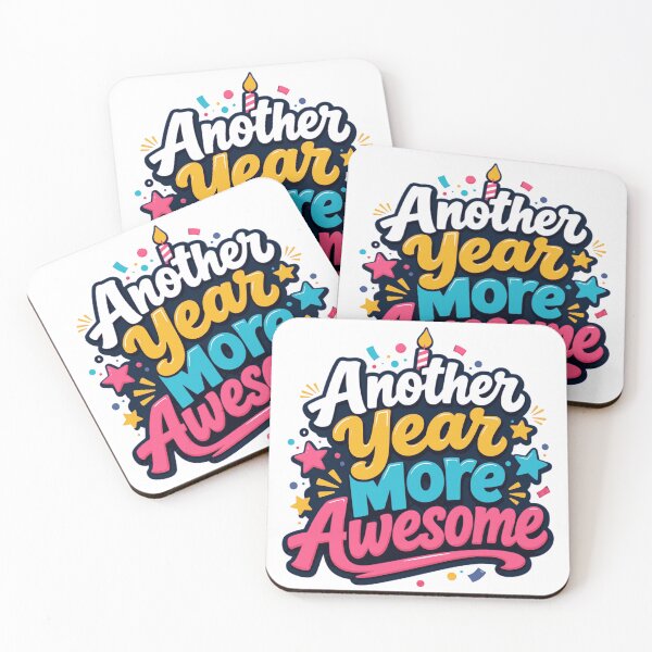 Item preview, Another Year More Awesome – Fun Colorful Birthday Quote designed and sold by ArtsyExplorer.