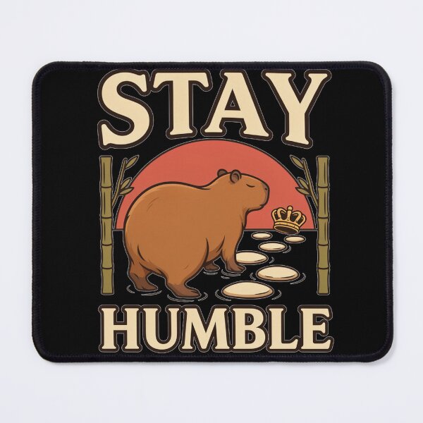 Item preview, Stay Humble Capybara – Vintage Zen Animal Design designed and sold by No Excuses Supply.