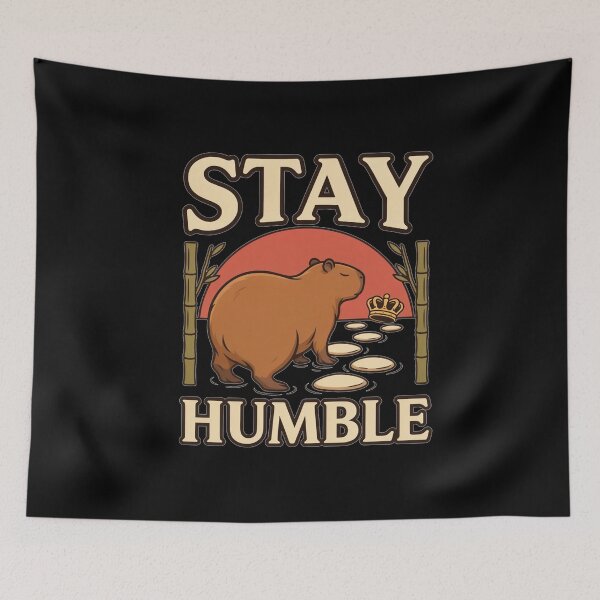 Item preview, Stay Humble Capybara – Vintage Zen Animal Design designed and sold by No Excuses Supply.