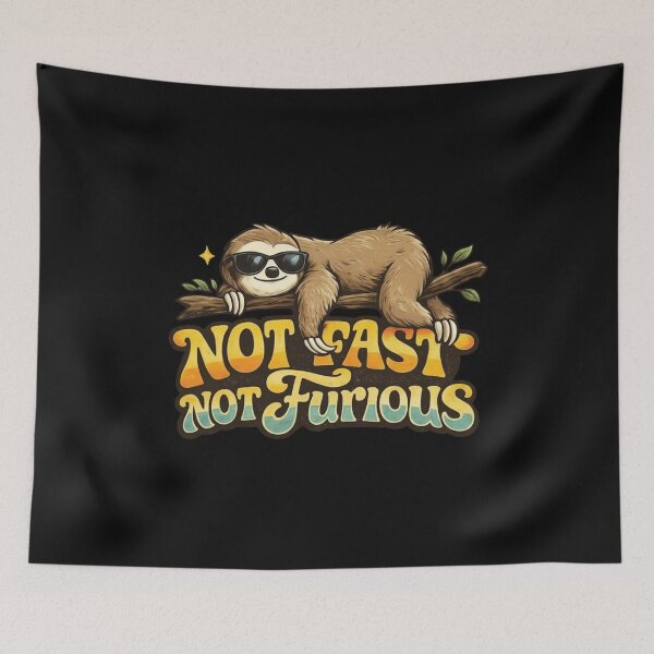 Item preview, Not Fast Not Furious Sloth Shirt, Funny Sloth Retro Tee, Lazy Animal Humor Graphic, 70s Vintage Aesthetic Cute Sloth T-Shirt designed and sold by hyper retro.