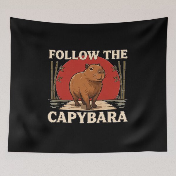 Item preview, Follow the Capybara – Vintage Animal Design designed and sold by No Excuses Supply.
