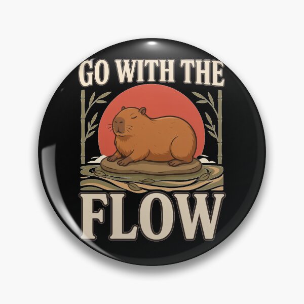 Item preview, Go With the Flow Capybara – Vintage Nature Design designed and sold by No Excuses Supply.