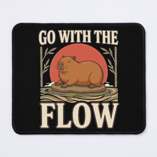 Item preview, Go With the Flow Capybara – Vintage Nature Design designed and sold by No Excuses Supply.