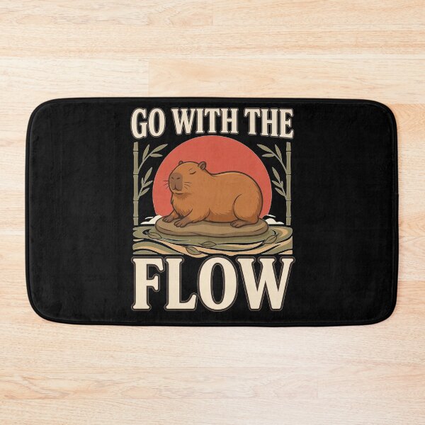 Item preview, Go With the Flow Capybara – Vintage Nature Design designed and sold by No Excuses Supply.