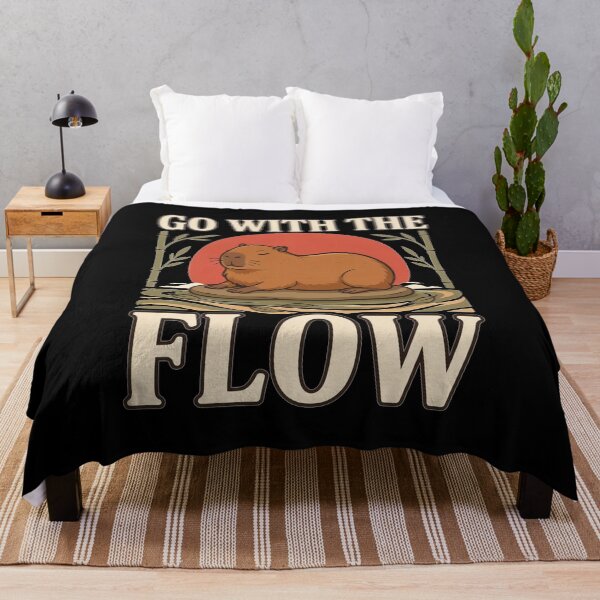 Item preview, Go With the Flow Capybara – Vintage Nature Design designed and sold by No Excuses Supply.
