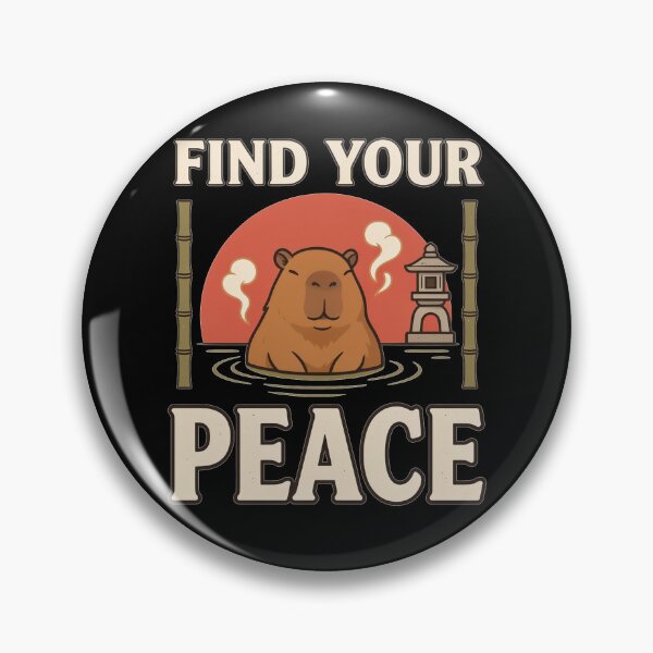 Item preview, Find Your Peace Capybara – Vintage Relaxation Design designed and sold by No Excuses Supply.