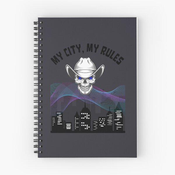 Item preview, My City My Rules Cowboy Skull Cyberpunk Art designed and sold by AhmadAnnaPrints.