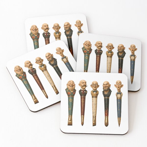 Item preview, Funny Bald Men Artist Brush Collection designed and sold by Unreasonableart.