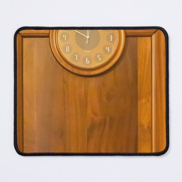 Item preview, Vintage Wooden Wall Clock Mounted On Polished Panelled Wood Background Evoking Warmth And Timeless Style designed and sold by Nmallia.
