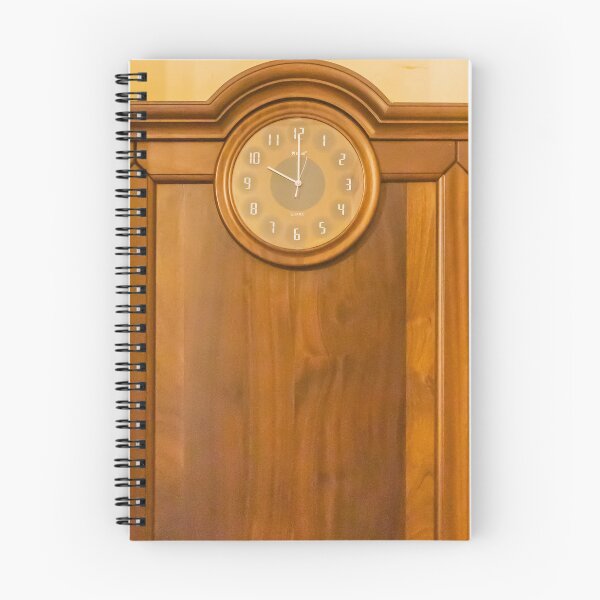 Item preview, Vintage Wooden Wall Clock Mounted On Polished Panelled Wood Background Evoking Warmth And Timeless Style designed and sold by Nmallia.