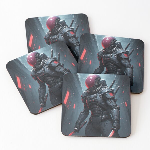 Item preview, Cyberpunk Warrior Red Helmet Sci-Fi Soldier designed and sold by JMAVILA ART.