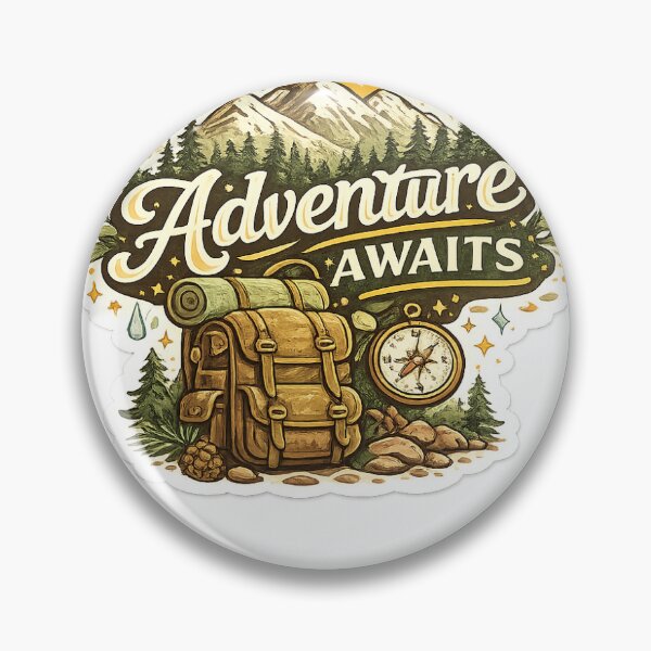Item preview, Adventure Awaits Mountain Hiking Travel Sticker designed and sold by Sticker_Verse_Studio.